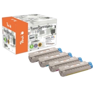 Peach  Spar Pack Tonermodule kompatibel zu
Hersteller-ID: 43324421, 43324422, 43324423, 43324424 Toner