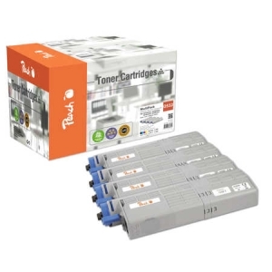 Peach  Spar Pack Tonermodule kompatibel zu
Hersteller-ID: 46490404, 46490403, 46490402, 46490401 Toner