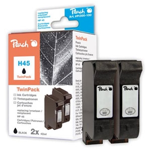 Peach Doppelpack Druckköpfe schwarz kompatibel zu
Hersteller-ID: No. 45, 51645A Druckerpatronen