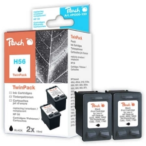 Peach  Doppelpack Druckköpfe schwarz kompatibel zu
Hersteller-ID: No. 56*2, C9502AE Tinte