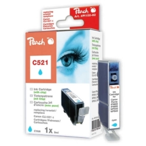 Peach XL-Tintenpatrone cyan kompatibel zu
Hersteller-ID: CLI-521c, 2934B001 Druckerpatronen