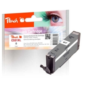 Peach XL-Tintenpatrone grau kompatibel zu
Hersteller-ID: CLI-551XLGY, 6447B001 Toner