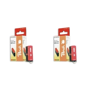 Peach  Doppelpack Tintenpatronen magenta kompatibel zu
Hersteller-ID: BJI-201M*2, 0948A002 Druckerpatronen