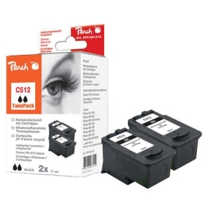 Peach  Doppelpack Druckköpfe schwarz kompatibel zu
Hersteller-ID: PG-512BK*2, 2969B001 Tinte