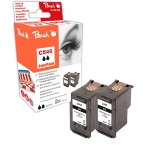 Peach Doppelpack Druckköpfe schwarz kompatibel zu
Hersteller-ID: PG-540BK, 5225B005 Tinte
