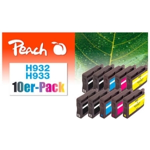 Peach  10er-Pack Tintenpatronen kompatibel zu
Hersteller-ID: No. 932, No. 933, CN057A, CN058A, CN059A, CN060A Toner