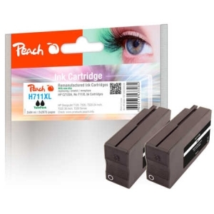 Peach Doppelpack Tintenpatrone schwarz HC kompatibel zu
Hersteller-ID: No. 711, CZ133AE Druckerpatronen