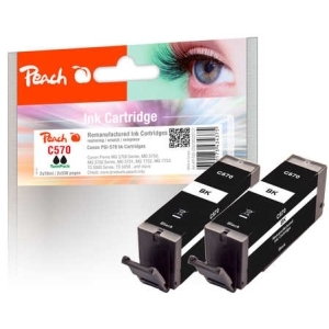 Peach Doppelpack Tintenpatronen schwarz kompatibel zu
Hersteller-ID: PGI-570PGBK*2, 0372C001*2 Toner