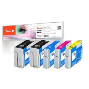 Peach Spar Pack Plus Tintenpatronen XL kompatibel zu
Hersteller-ID: No. 34XL, T3471*2, T3472, T3473, T3474 Druckerpatronen
