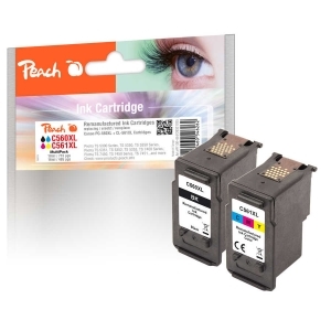 Peach  Spar Pack Tintenpatronen kompatibel zu
Hersteller-ID: PG-560XLBK, CL-561XLC, 3712C006 Toner