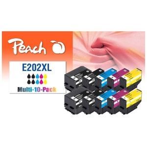 Peach  10er-Pack Tintenpatronen, kompatibel zu
Hersteller-ID: No. 202XL, T02G1*2, T02H1, T02H2, T02H3, T02H4 Druckerpatronen